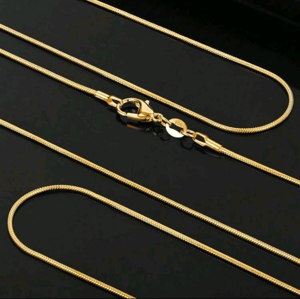 1mm Elegant 18K Gold Plated Necklace for Women 16" - Picture 4 of 9